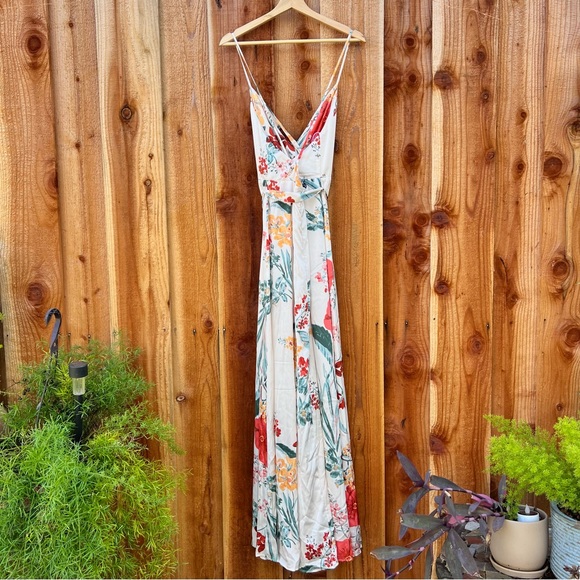 Cream Blush Still the One Floral Backless Satin Maxi Dress 🌿 - Picture 8 of 10